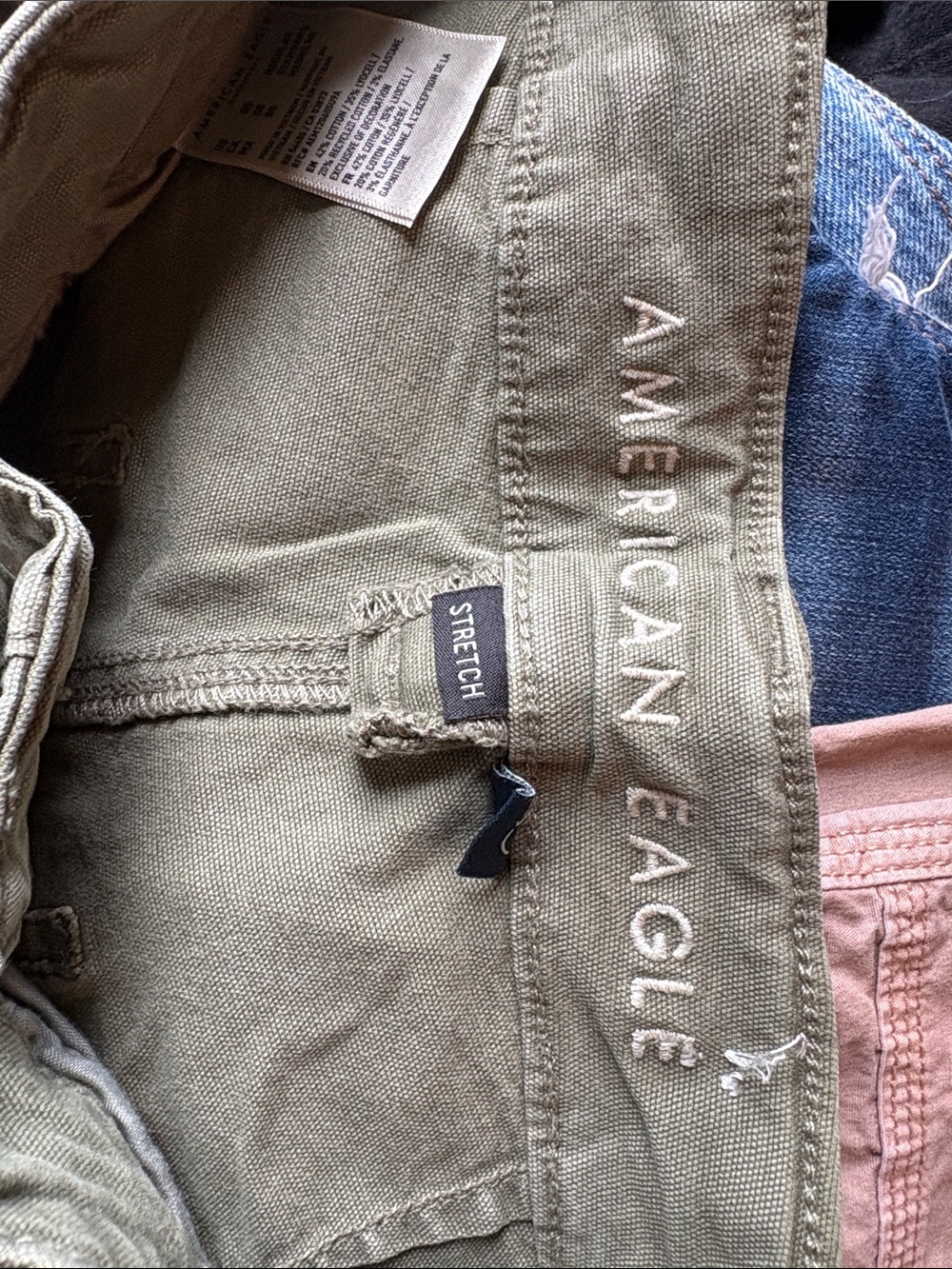 American Eagle Outfitters Olive Cargo Straight-Leg Pants - Picture 3 of 4